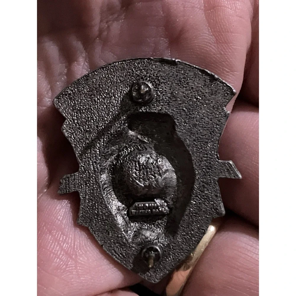 WB Warner Bros Looney Tunes Tasmanian Devil Taz Est 1954 Pewter Crest Lapel Pin